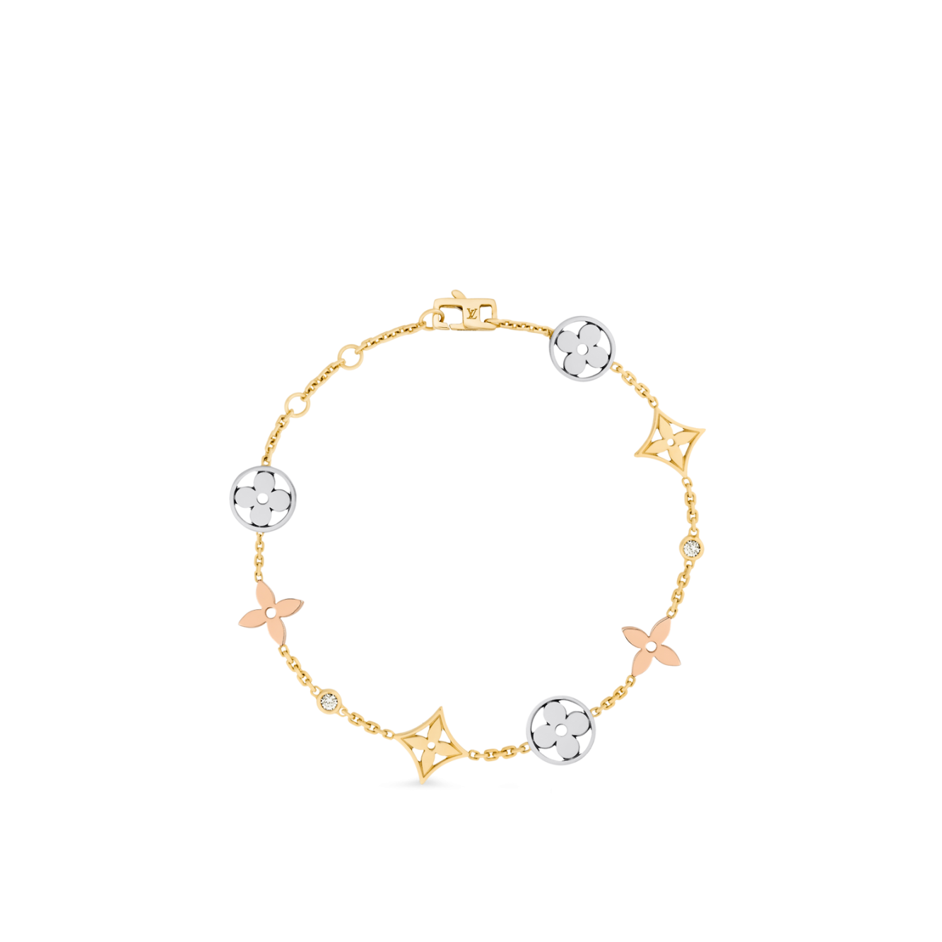 Louis Vuitton Idylle Blossom Bracelet, 3 Golds and Diamonds